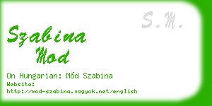 szabina mod business card